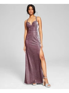 B DARLIN Womens Purple Criss-cross Straps Lined Sleeveless Dress 0 - Picture 1 of 11