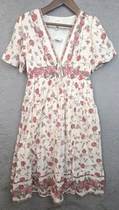 Jessica Simpson Maxi Dress Womens Large Cotton Cottagecore Boho Hippie Floral  - Picture 1 of 10
