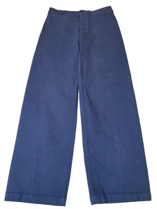 Madewell Emmett Wide Leg Crop Hose - Leistentaschen grau-blau Baumwolle/Elastin Gr. 26 - Bild 1 von 8
