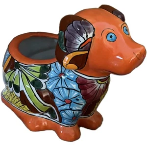 Mexikanische handgefertigte Keramik Talavera Keramik Garten Hündchen Übertopf - Bild 1 von 1
