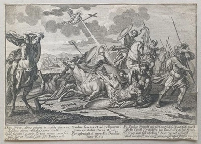 Saulus fractus - Kupferstich Engelbrecht Bekehrung Paul von Tarsus Damaskus 1750 - Bild 1 von 4