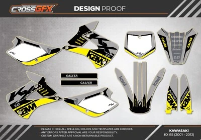 2001 - 2006 2007 2008 2009 2010 2011 2012 2013 Graphics Kit KAWASAKI KX 85 KX85 - Imagem 1 de 4