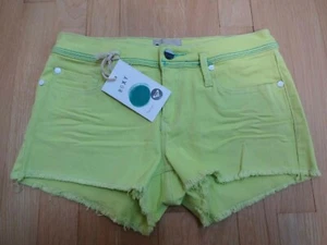 Roxy Denim limettenfarbene Mini-Shorts 3/26 neu mit Etikett - Bild 1 von 5