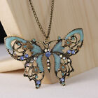 925 Silver Women Cubic Zirconia Bird Butterfly Pendant Necklace Party Jewelry