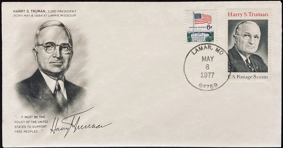 FDC~1977 33rd PRESIDENT~HARRY S. TRUMAN - Image 1 of 1