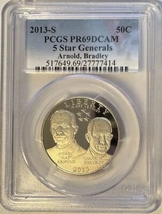 2013 S Clad Proof 5 Star Generals Commemorative Half Dollar 50C PCGS PR69DCAM - Picture 1 of 6