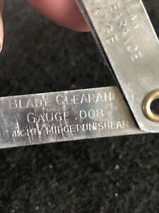 Rare Vintage Mighty Midget Unishear Blade Clearance Guage 8 to 16