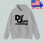 Sweat-shirt à capuche pour homme gris logo Def Jam Recordings taille S à 3XL