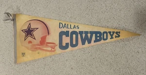 Vintage 1970's Dallas Cowboys 2 Bar Helmet Pennant NFL Football - Picture 1 of 3