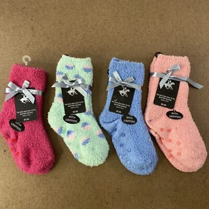 Lot of 4 Beverly Hills Polo Club Kid's Shoe Size 10-4.5 Multicolor Butter Socks - Picture 1 of 6