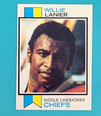 1973 Topps #410 Willie Lanier Kansas City Chiefs EX+ FOOTBALL Card W9 - Image 1 of 2