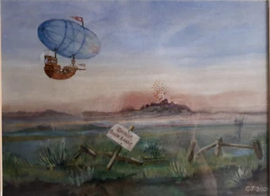Pintura en acuarela original contemporánea - arte - Imagen 1 de 6