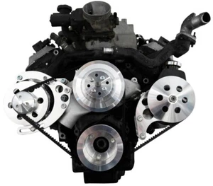 Chevy 8100 V-Belt System ALT PS Long Water Pump Polished L18 Billet Keyway - Bild 1 von 3
