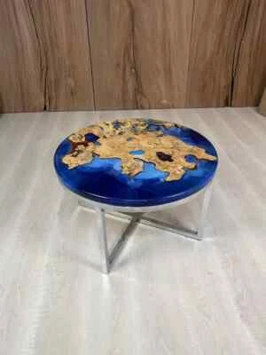 Handmade Epoxy Table - Unique Live Edge Resin Table Top - Custom Home Decor arts - Image 1 of 4