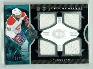 12-13 UD Upper Deck The Cup  P K Subban  25/25  Last Card  Quad Jerseys