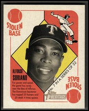 2005 Bowman Heritage 51 Topps Heritage Blue Backs #7 Alfonso Soriano - NM-MT
