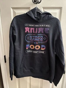 If it Isn't Anime Video Games or Food Then I Don’t Care Funny Mens Sweatshirt L - Picture 1 of 13