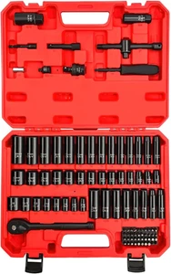 3/8" Drive Impact Socket Set, 95-Piece Socket Set, Sae/Metric, Deep/Shallow, CR - Picture 1 of 12