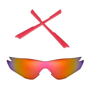 Lentes de repuesto no polarizadas rojas fuego Walleva + pendientes rojos para Oakley M2 - Imagen 1 de 8