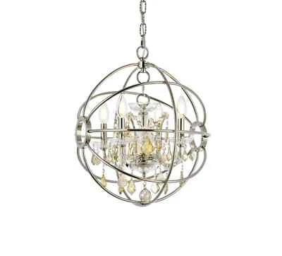 Elegant Lighting 1130D17-GT/RC Geneva 4 Light 17"W Crystal - Nickel - Image 1 of 4
