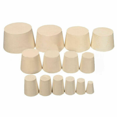 2/10pcs Solid Rubber Stopper Bottle Tapered Hole Plugs Lab Tube Sealing Hole • 3.47£