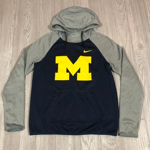 Michigan Wolverines Sweater Mens S Blue Nike Hoodie Sweatshirt Therma Fit 2908 Cover