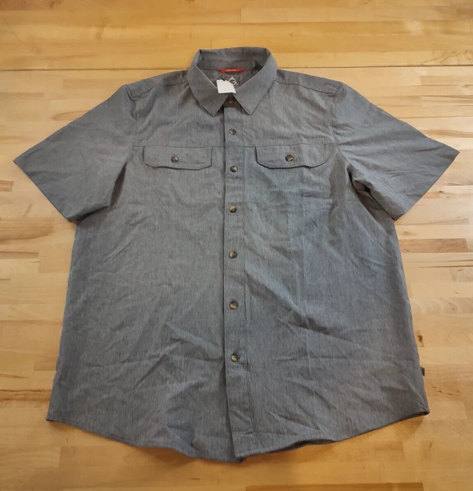 Gerry Men's Short Sleeve Woven Camp Shirt Blue Size XL