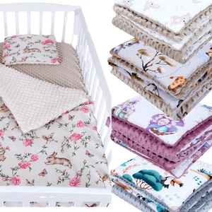 BABYLUX Babydecke 75x100 cm mit Kissen Minky für Baby Kinderwagen Bett Buggy - Bild 1 von 56