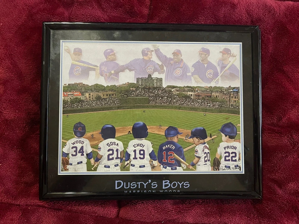 De colección Sammy Sosa Kerry Madera Harrison Woods 8X10 Estampado Enmarcado Bebés 2003 Cachorros Foto 1 de 1