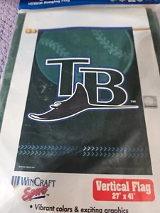 Tampa Bay Rays 27" x 37" Vertical Hanging Wall Flag. Logo. MLB Wincraft NEW - Picture 1 of 5