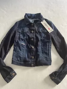 Giacca denim JoggJeans Division $378 Diesel Donna Fringe Ne Denim Taglia XXS - Foto 1 di 7