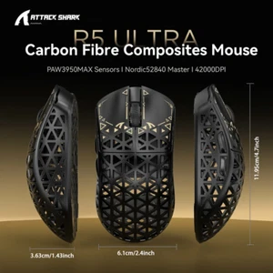 ATTACK SHARK R1 49g PixArt PAW3311 Gaming Sensor, BT/2.4G Wireless/Wired Mouse - Picture 1 of 18