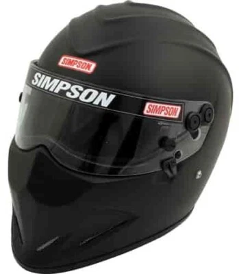 Simpson Racing DiamondBack Motorcycle/Race Helmet Matte Black- 7 1/4 - DOT/SNELL - Image 1 of 2