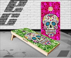 Sugar Skulls Cornhole Boards Bean Bag Toss Game - Picture 1 of 4