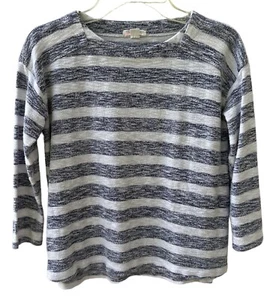 Crewcuts J. Crew Girls Sz 8 Lightweight Sweater Top Gray Stripe - Picture 1 of 6