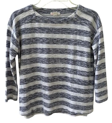 Crewcuts J. Crew Girls 8 码轻便毛衣上衣灰色条纹 — 第 1/4 张图片