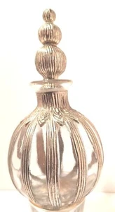 Silvestri Glas Parfum Flakon Silberband Overlay Silada Sterlingsilber Stopfen - Bild 1 von 2