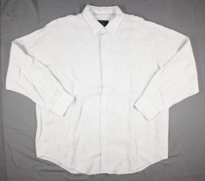 Jos. A. Bank Shirt Men's XL 100% Linen Reserve Button Vertical Pinstripe Beige - Image 1 of 4