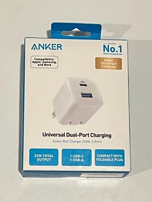 Anker 2-Port 32W Universal Wall Charger - White OPEN BOX - Image 1 of 2