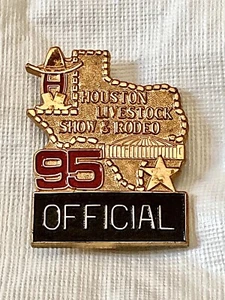 Insignia de metal oficial de Houston Livestock Show & Rodeo 1995 - Imagen 1 de 2