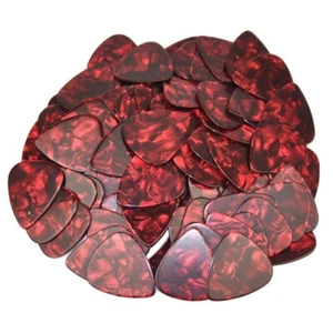 100 piezas Nuevas púas de guitarra en blanco pesado de 0,96 mm plectrumos celuloide rojo perla - Imagen 1 de 4