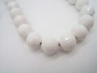 Vintage Monet White Faceted Bead Necklace 24?