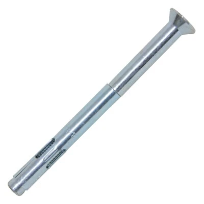 POWER BULL ANCHOR Concrete Sleeve Anchor | 3/8" x 5" | FLAT Head | Zinc Plated | 50 QTY