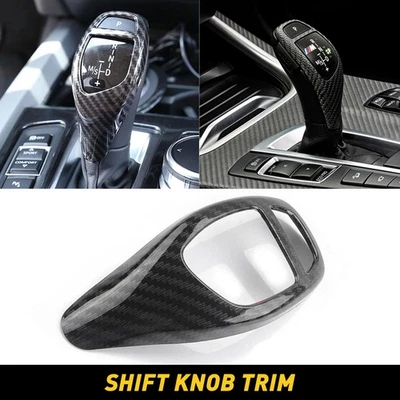 Gear Shift Knob Cover Trim Carbon Fiber ABS For 2012-2019 BMW F20 F21 1-Series - Image 1 of 4