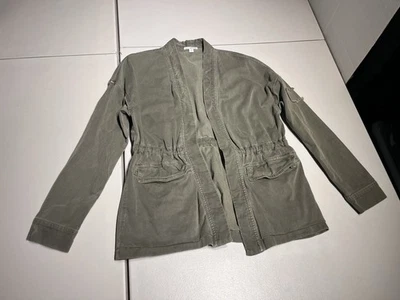 Стандартный James Perse куртка женщин 2 зеленый открытый пальто верхний хлопок карманы - Изображение 1 из 4