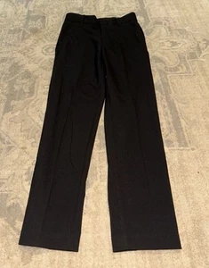 New VAN HEUSEN Boys Black Dress Pants Regular Size 10 Slim Flex Flat Front - Picture 1 of 5