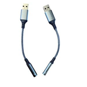 2 Pack USB to 3.5mm Audio Jack Adapter for AUX Stereo Converter Headset Laptop - Afbeelding 1 van 3