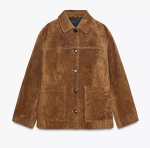 ZARA WOMAN SUEDE LEATHER JACKET ZW LIMITED EDITION BROWN SIZE S 2969/061 VIRAL - Picture 1 of 24