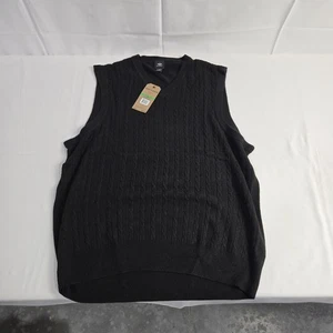 Dockers Black Knitted Sweater Vest Size L | NWT $50 Retail | 100% Acrylic - Picture 1 of 12