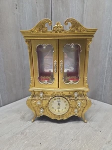 Vintage Eleco Jewelry Box/Dancing Ballerina Wind-Up Musical Clock Working - Picture 1 of 8
